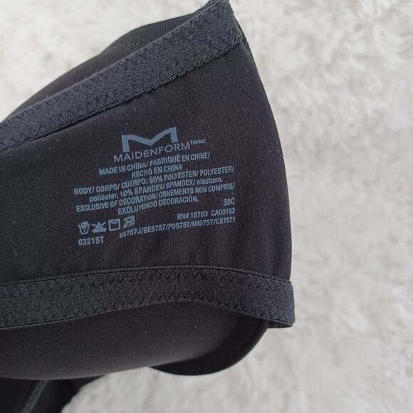 Maidenform Wired Push-Up Black Bra Size 38C - Picture 5 of 5